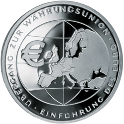 10 Euro Gedenkmnze Euroeinfhrung - Deutschland 2002