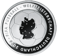 10 Euro Gedenkmünze Fußball-WM 2006 - 1. Ausgabe