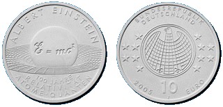 10 Euro Gedenkmünze Albert Einstein - Deutschland 2005