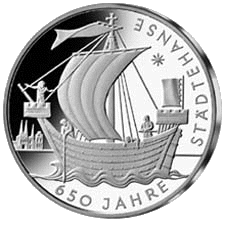 10 Euro Gedenkmünze 650 Jahre Städtehanse