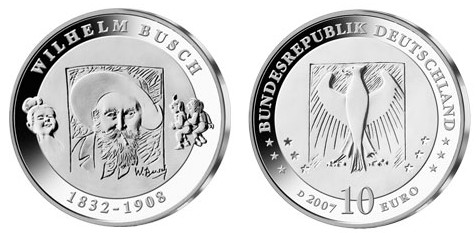10 Euro Gedenkmünze Wilhelm Busch 2007